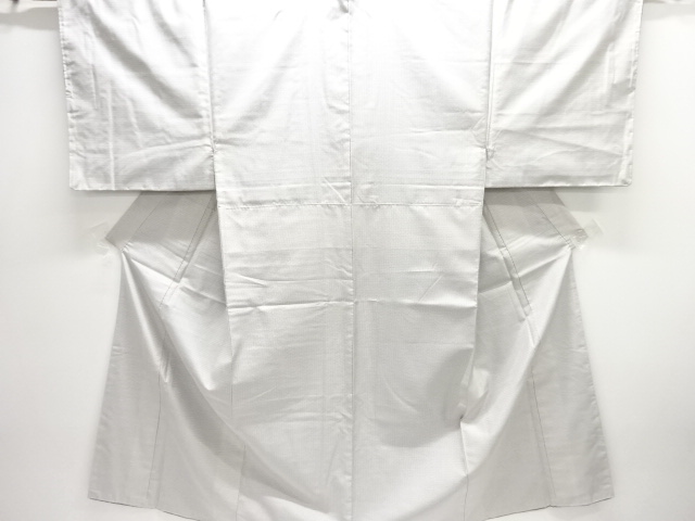 JAPANESE KIMONO / UNUSED AUTHENTIC WHITE OSHIMA TSUMUGI 80 TORTOISESHE